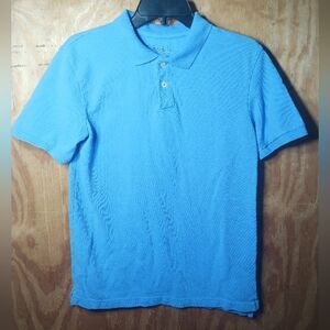Mens Size L, Light Blue Cherokee Polo Style 2 Button Collard Shirt